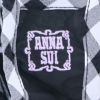 ANNA SUI ボショルダーリボンギンガムチェックギャザーワンピース