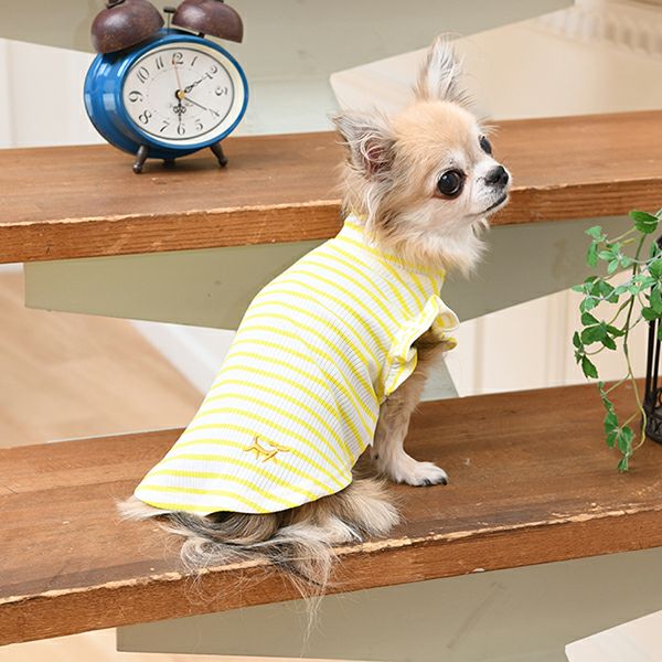 ROPE PICNIC ショルダーフリルリブカットソー