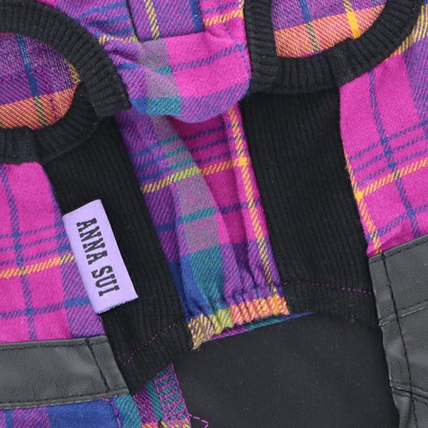 ANNA SUI チェック柄フェイクレザーワンピース