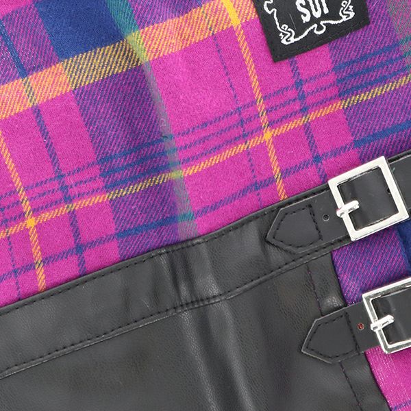 ANNA SUI チェック柄フェイクレザーワンピース