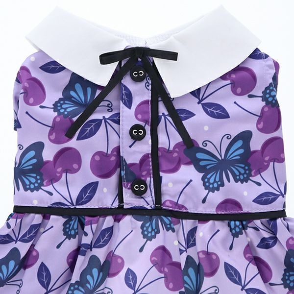 2025新商品ANNASUI（アナスイ）リボンタイチェリー総柄ワンピ